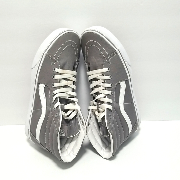 VANS Men's Skateboard Shoe, High Top Grey Canvas Size 10  Off the Wall - Picture 7 of 14